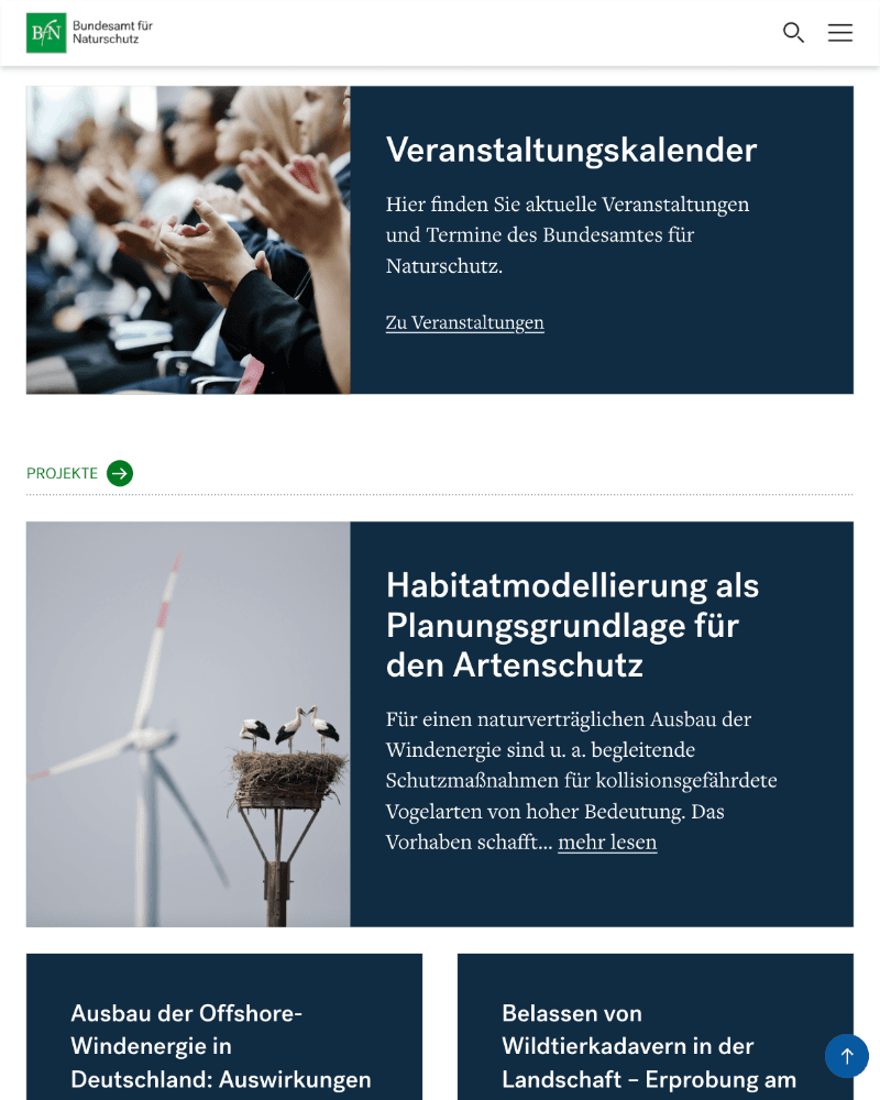 Website Screenshot of Federal Agency for Nature Conservation